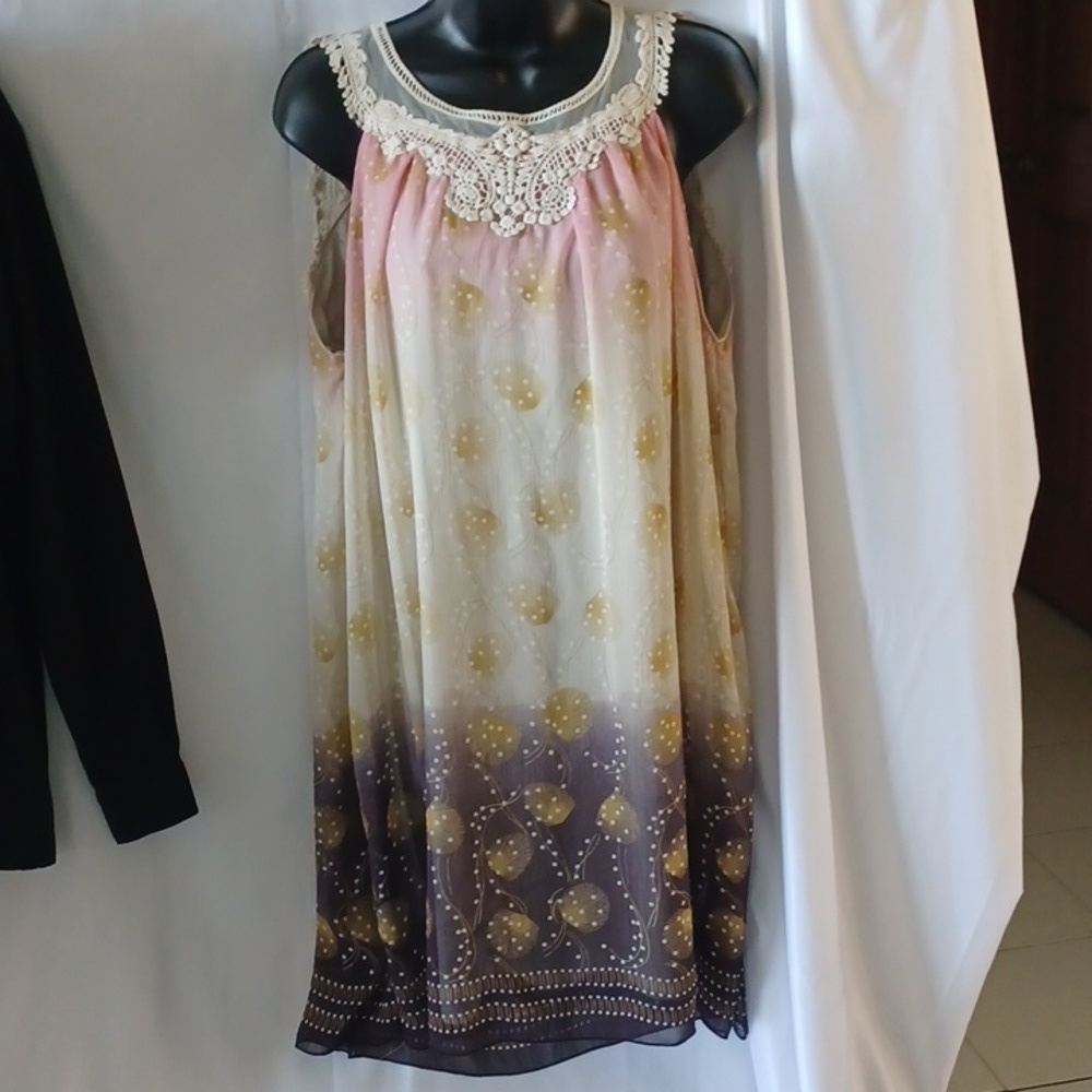 Ultra Pink Casual Dress, Sz L